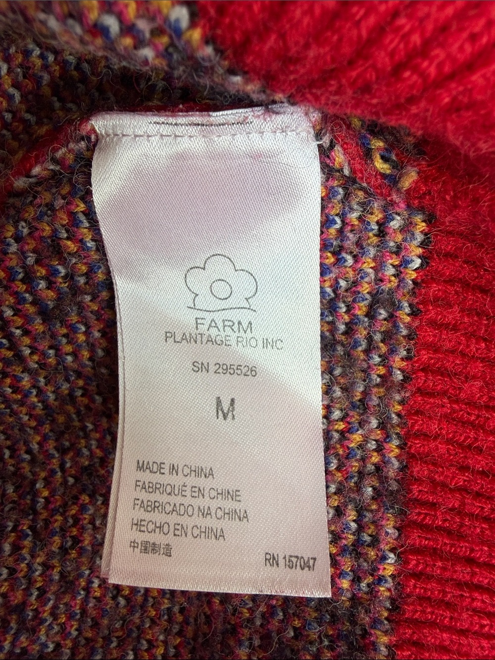 FARM Rio Toucan red cardigan Size M. - Picture 7 of 8